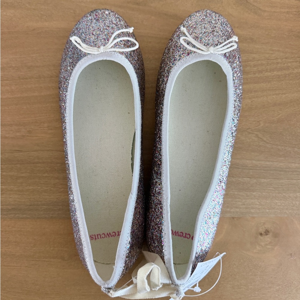 NWT Crewcuts Glittery Ballet Flats, Size 4